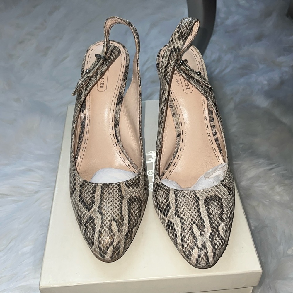 Coach Alma Python Print Heels - image 1